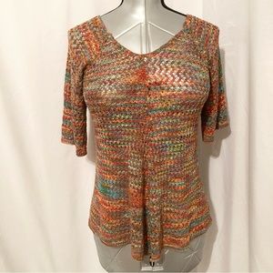 Fashion Avenue Multicolored Crochet Blouse M